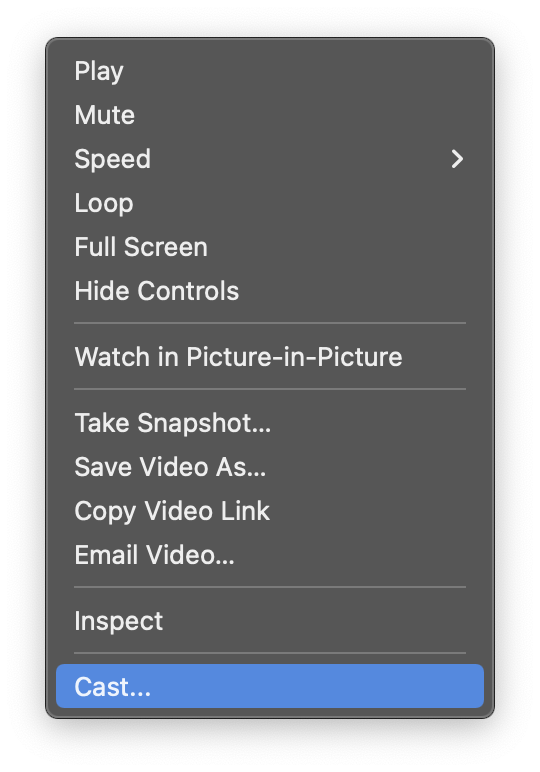 Screenshot, media context menu.